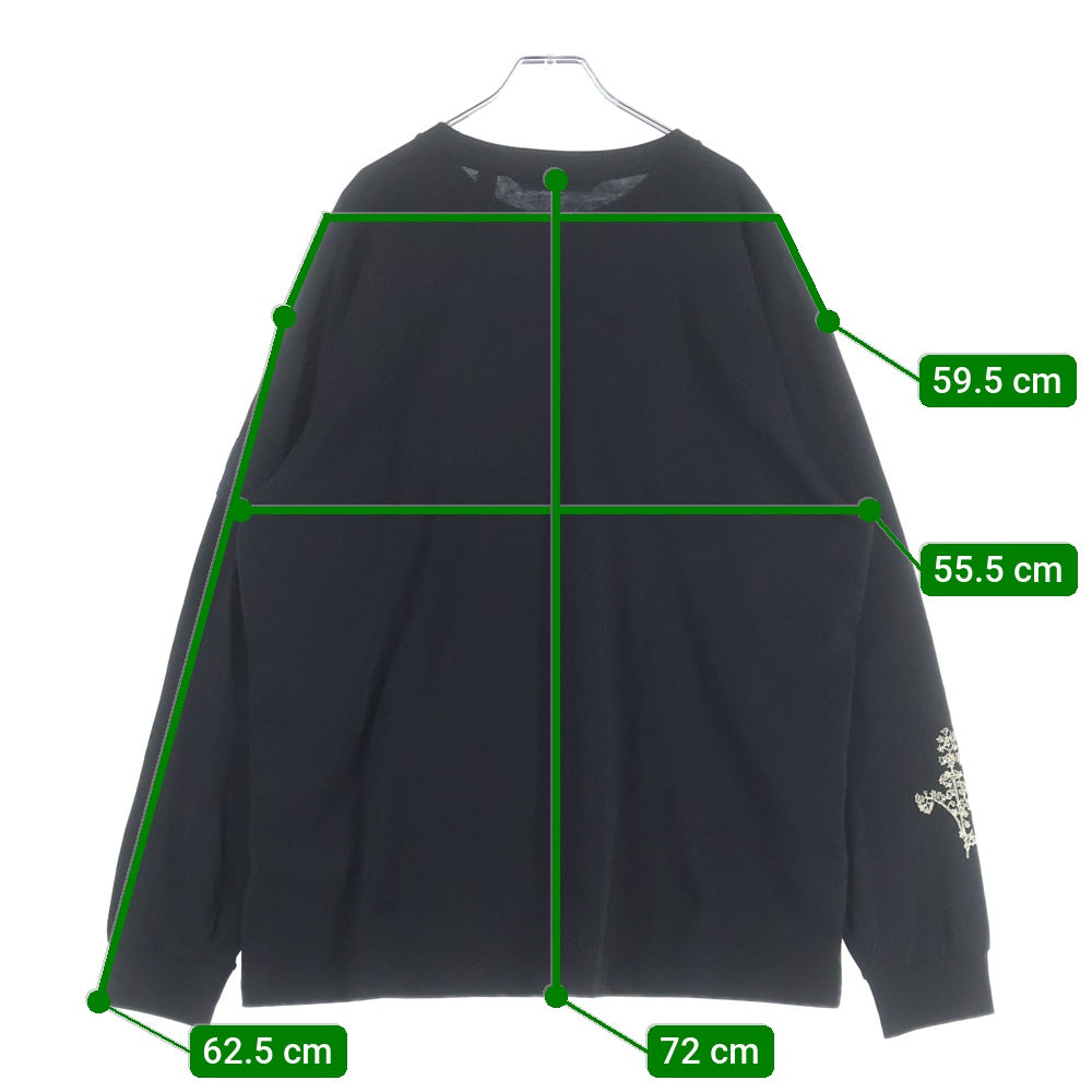 MONCLER GENIUS(モンクレール ジーニアス) 21SS ロゴパッチ付き フロントプリント 長袖Tシャツ ブラック G10928D70710