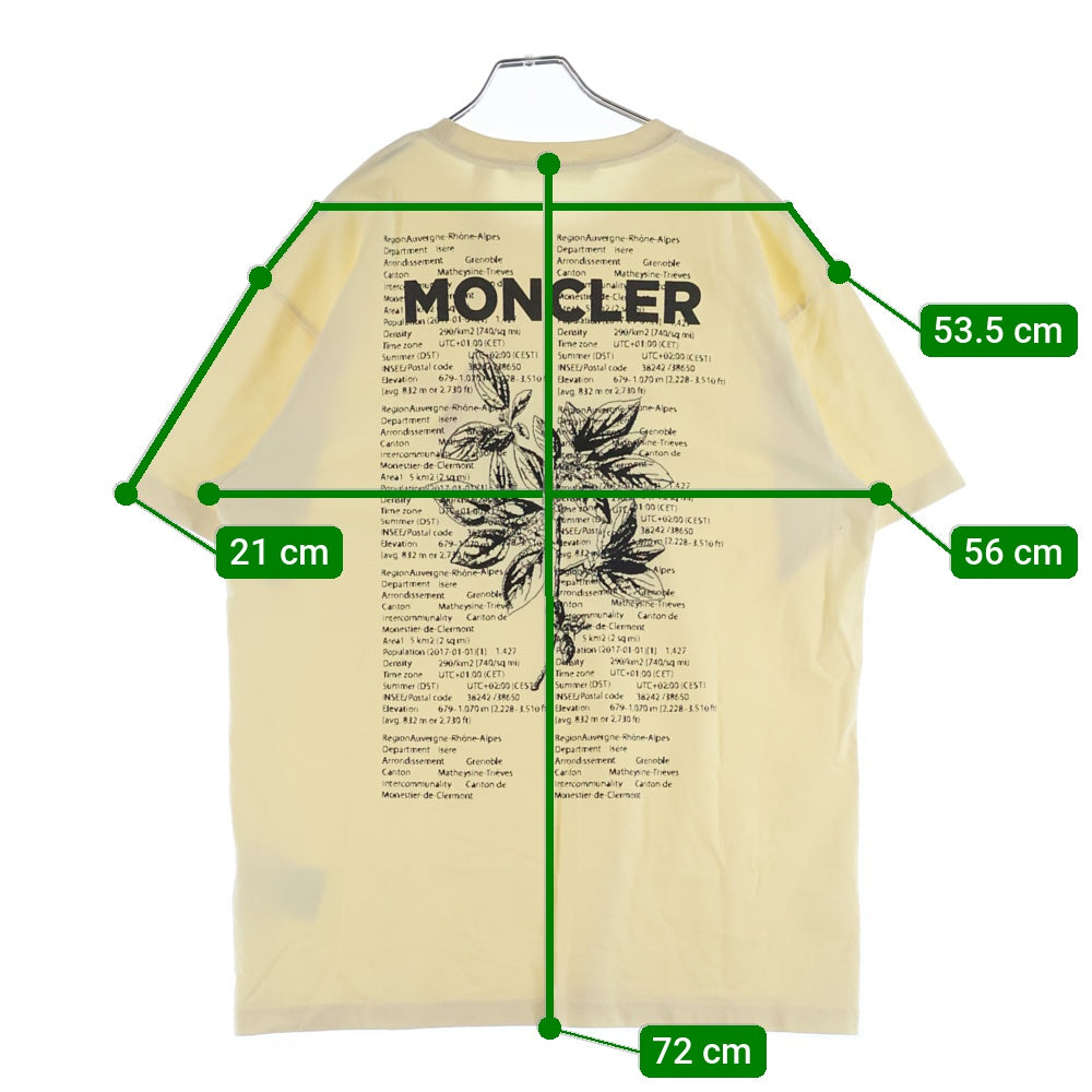 MONCLER GENIUS(モンクレール ジーニアス) 21SS ロゴパッチ付き フロントプリント 半袖Tシャツ アイボリー G10928C73410