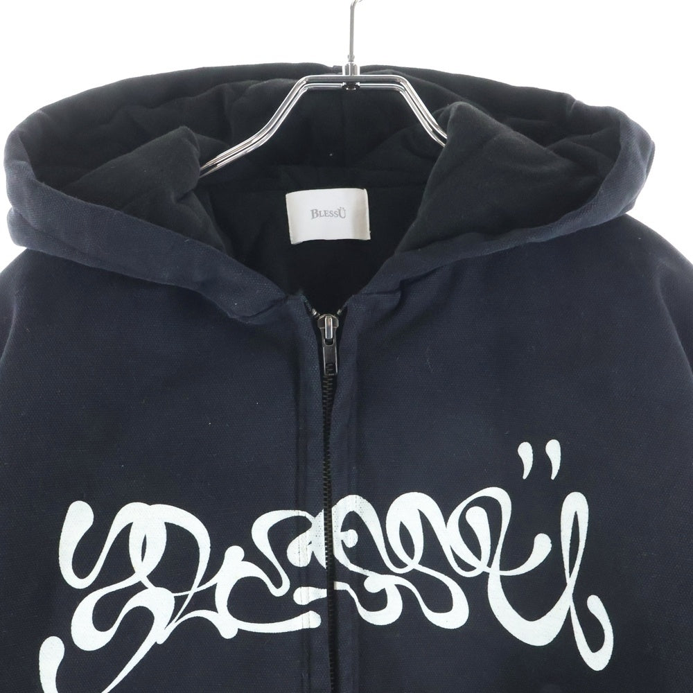 BLESS U(ブレスユー) ジップアップ フードダックジャケット ブラック