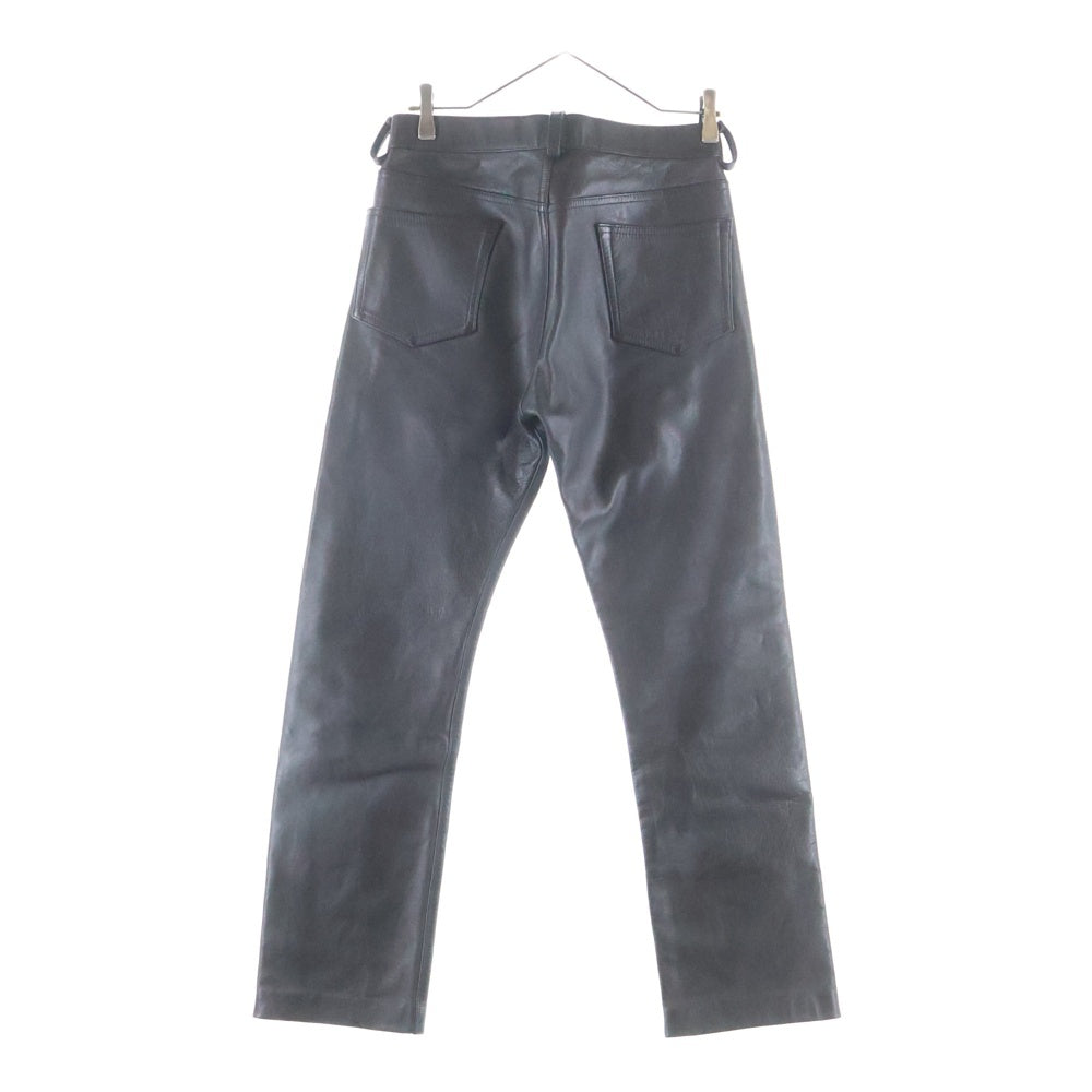 FULLCOUNT(フルカウント) 5 Pocket Zip fly Leather Pants 5ポケットジップフライレザーパンツ レザーストレートパンツ ブラック