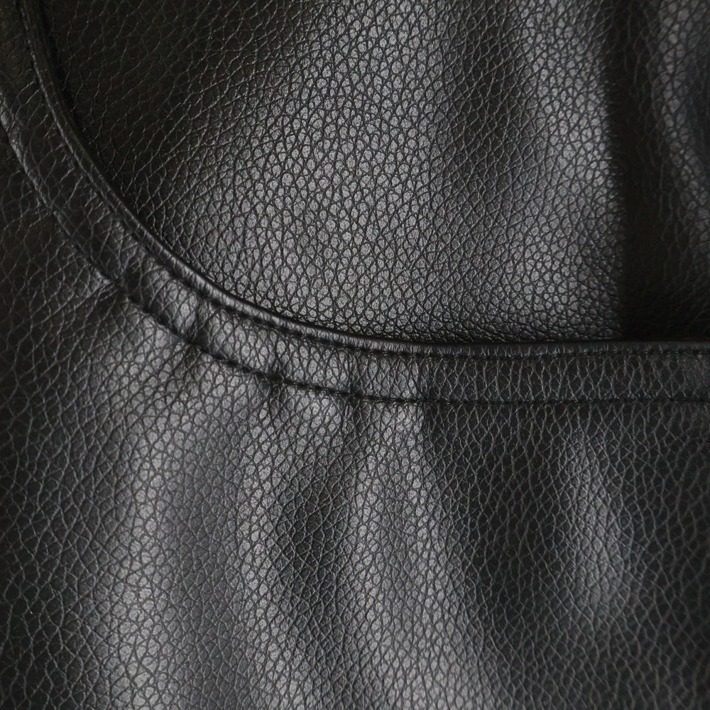 NO BRAND(ノーブランド) Visions Of A Craw ヴィジョンスオブアクロー Patched Faux Leather Pants パッチドフェイクレザーパンツ モチーフパッチストレートパンツ ブラック