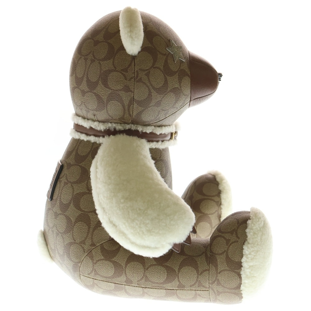 COACH(コーチ) シグネチャー 総柄 テディベア ぬいぐるみ ブラウン