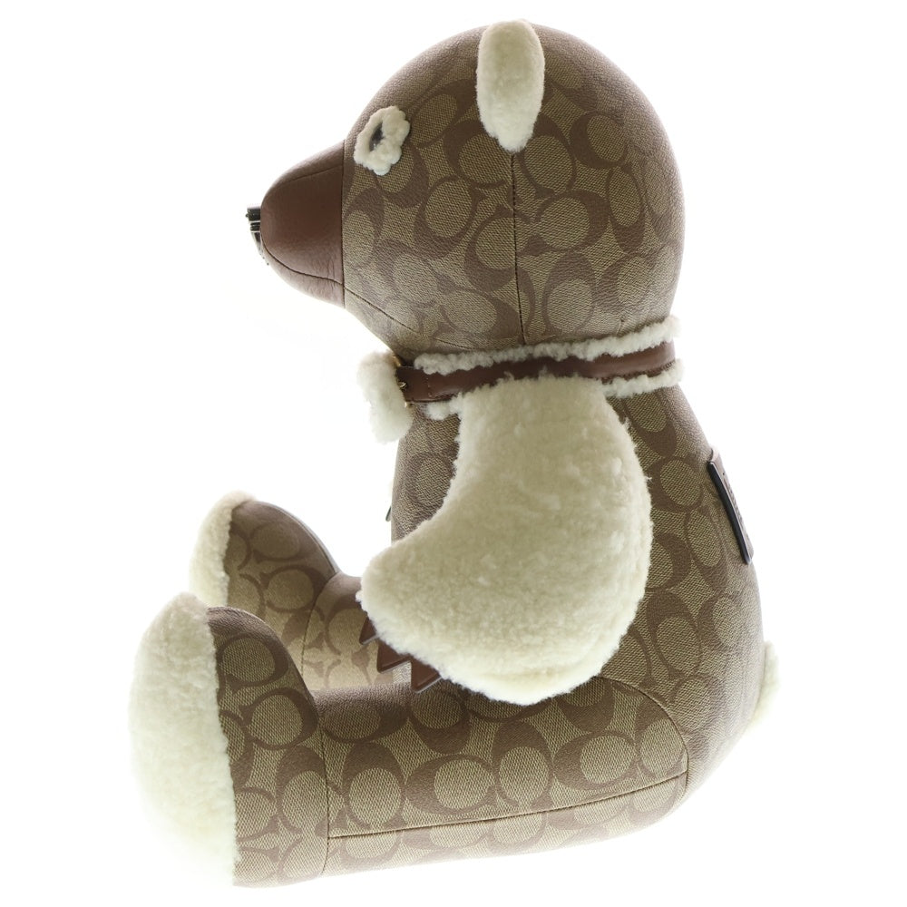 COACH(コーチ) シグネチャー 総柄 テディベア ぬいぐるみ ブラウン