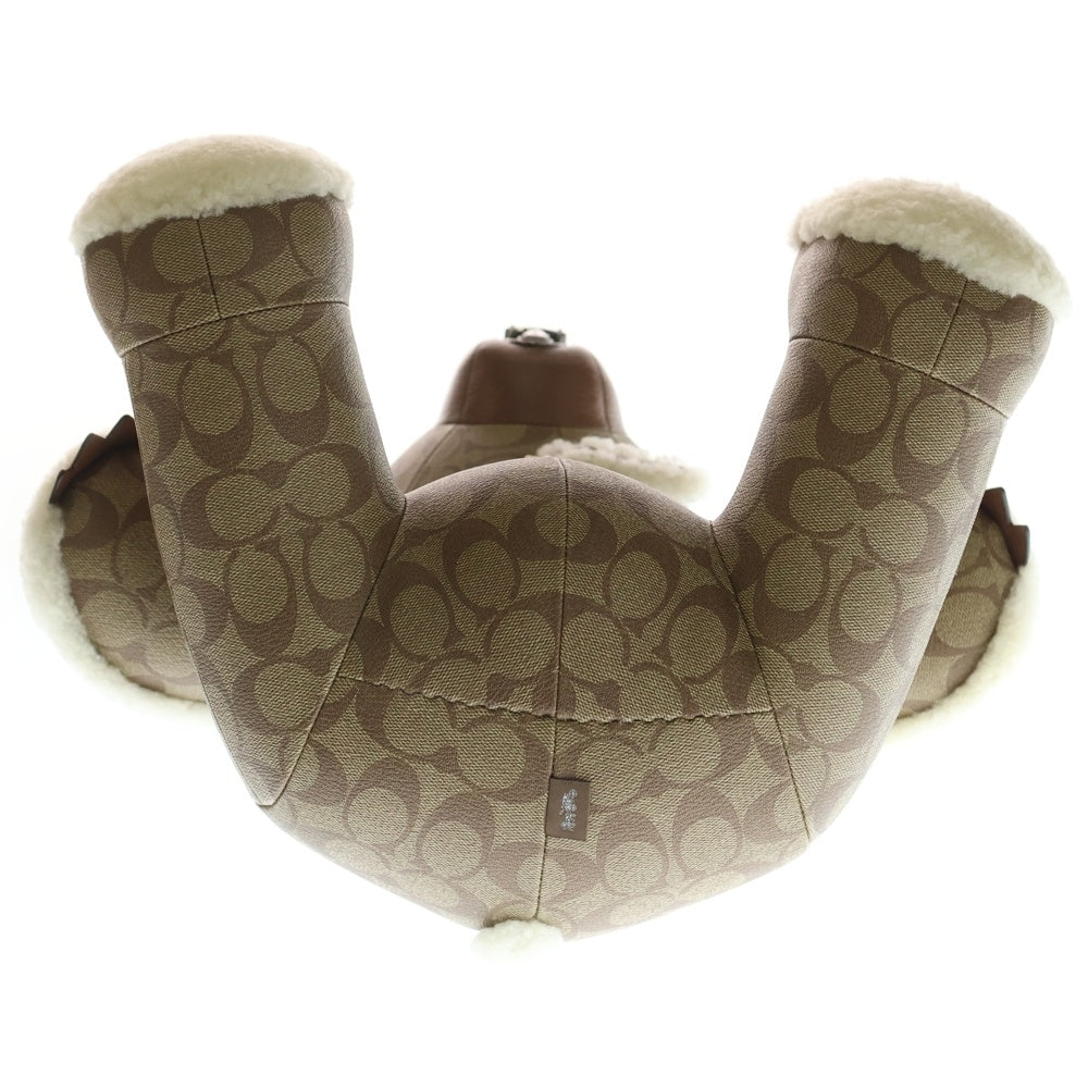 COACH(コーチ) シグネチャー 総柄 テディベア ぬいぐるみ ブラウン