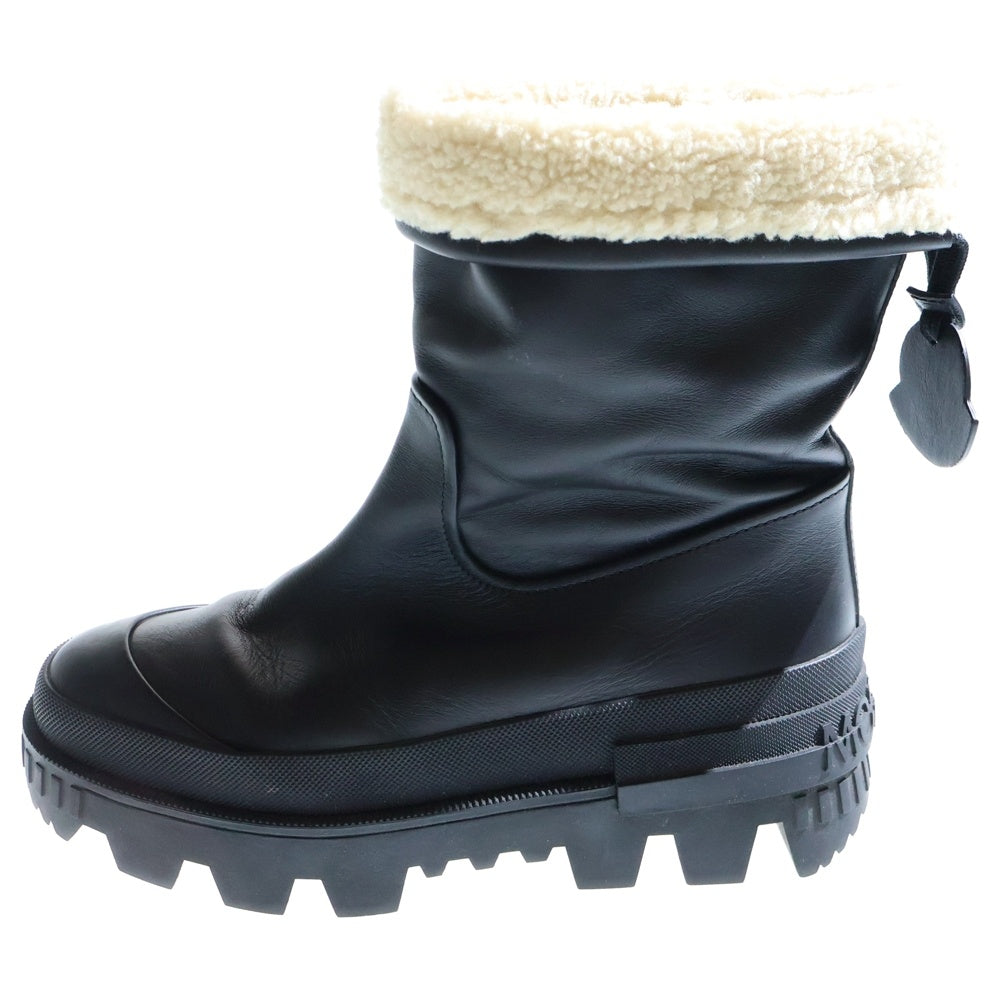 MONCLER(モンクレール) レザームートンブーツ シューズ ボアライナー レディース ブラック 37