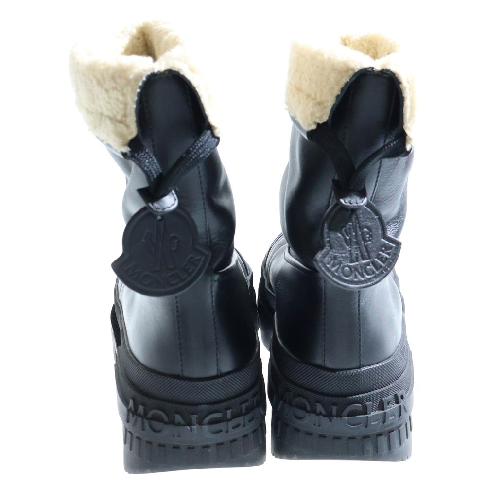 MONCLER(モンクレール) レザームートンブーツ シューズ ボアライナー レディース ブラック 37