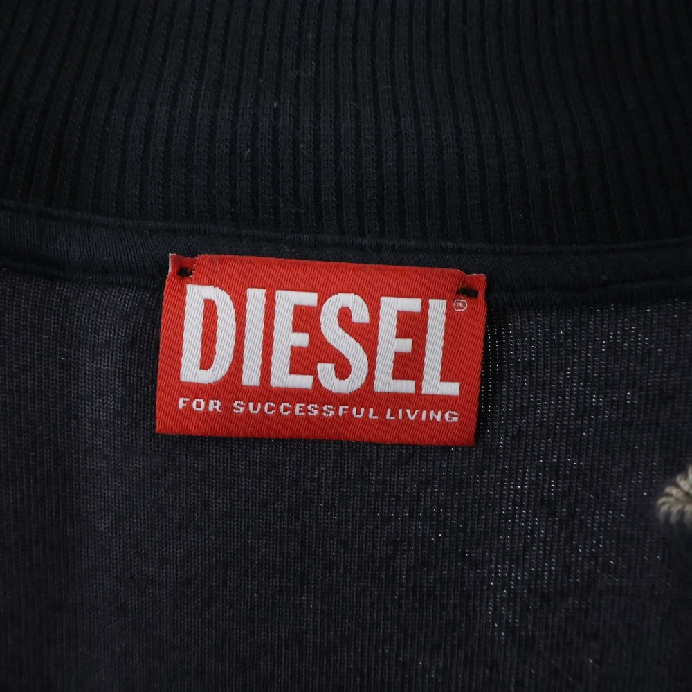 DIESEL(ディーゼル) 23AW S-RABAND ベロア ジップアップ トラックジャケット ブラック A11289