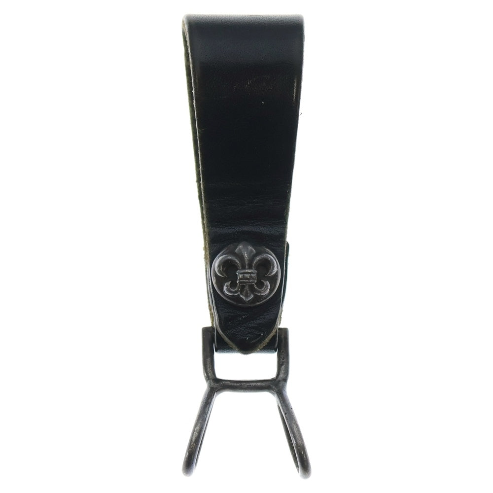 CHROME HEARTS(クロムハーツ) BELT LOOP BSフレアボタンレザーベルトループ シルバー/ブラック BCA401