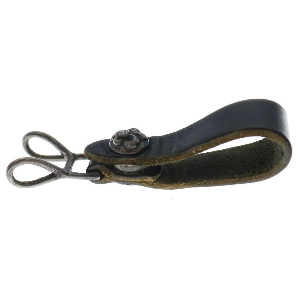 CHROME HEARTS(クロムハーツ) BELT LOOP BSフレアボタンレザーベルトループ シルバー/ブラック BCA401