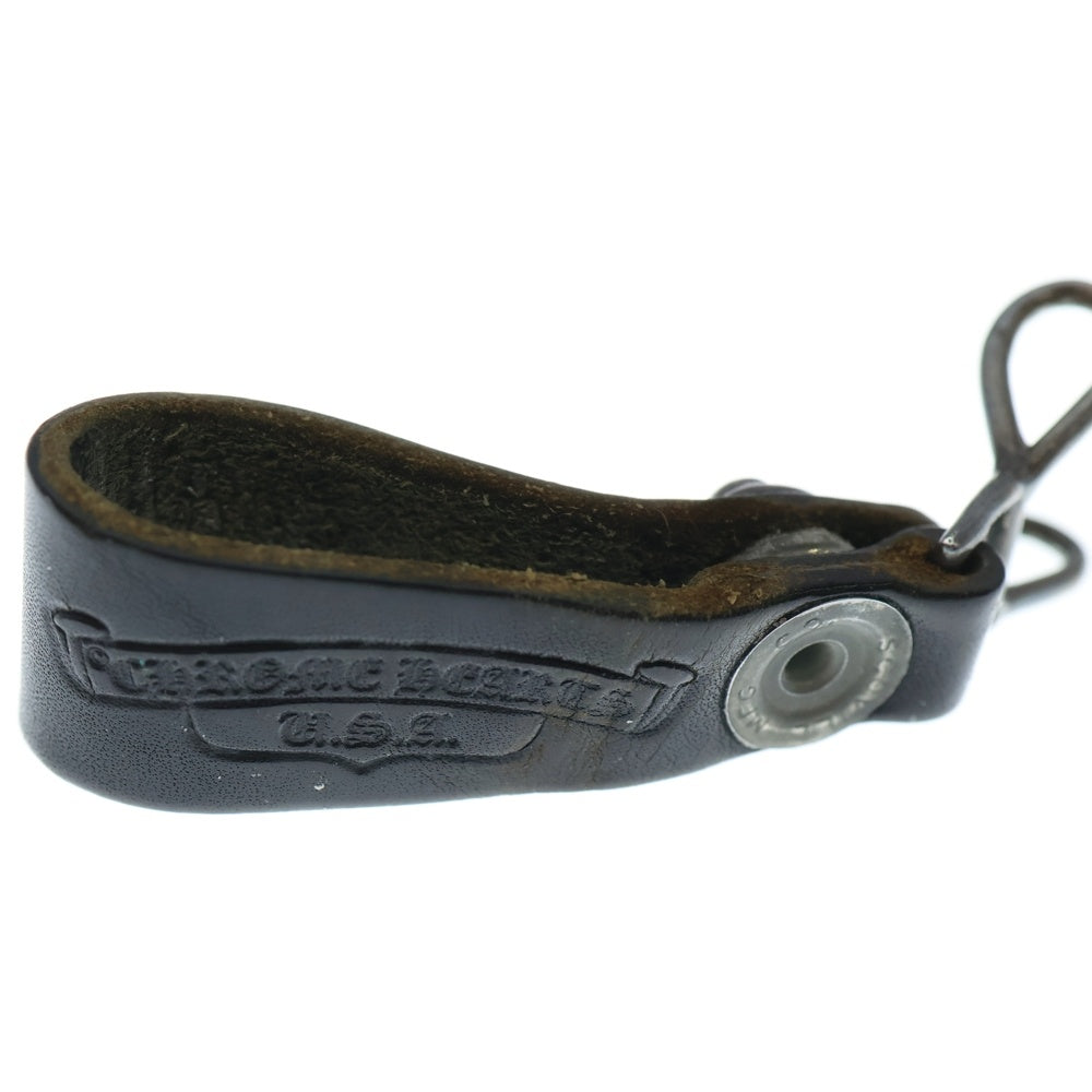 CHROME HEARTS(クロムハーツ) BELT LOOP BSフレアボタンレザーベルトループ シルバー/ブラック BCA401