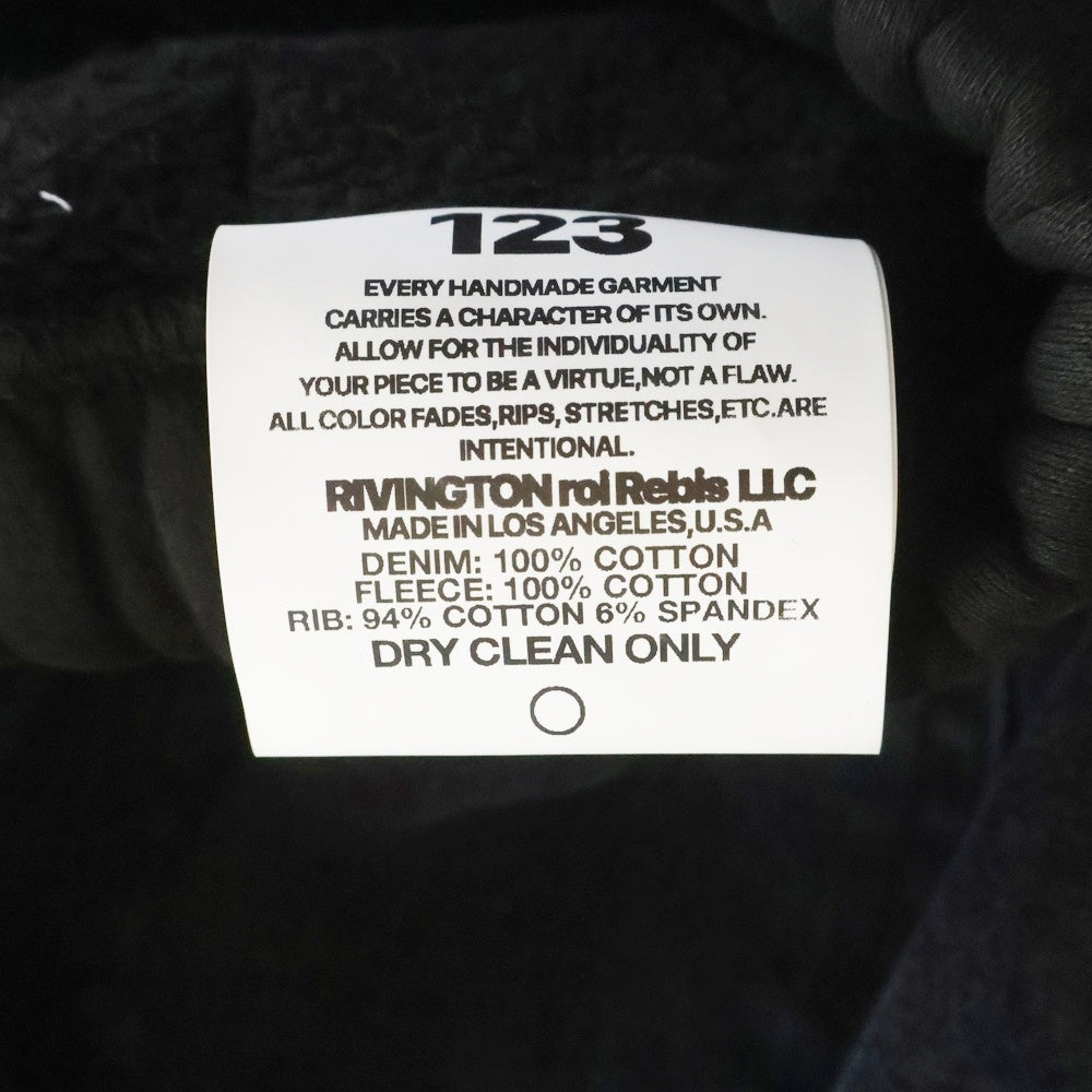 RIVINGTON roi Rebis(リヴィントンロイレビス ) Father Agency Fara-C jeans ダブルウエスト スウェット デニム レイヤードパンツ ブラック/グレー