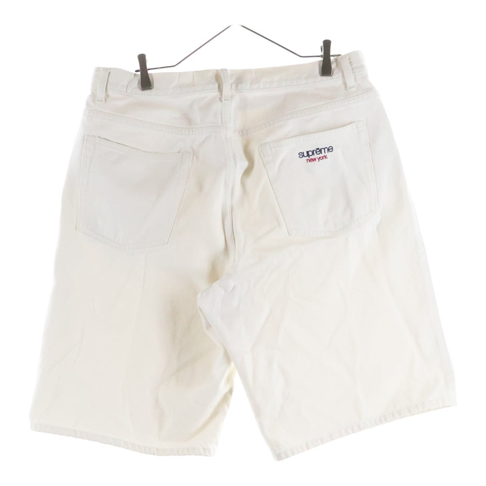 SUPREME(シュプリーム) 24SS Baggy Denim Short バギーデニムショート ロゴ刺繍デニムハーフパンツ ホワイト
