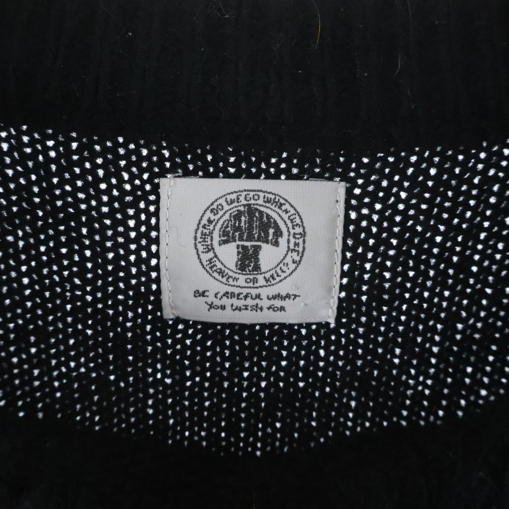 SAINT MICHAEL(セントマイケル) 22AW CLF MEN KNIT フロントデザイン ニットセーター ダメージ加工 デストロイ加工 SM-A22-0000-033 ブラック