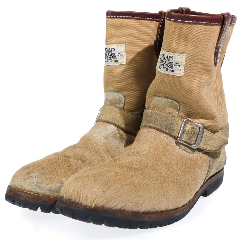 WTAPS(ダブルタップス) Engineer Boots エンジニアブーツ ハラコ切替スウェードエンジニアブーツ ブラウン