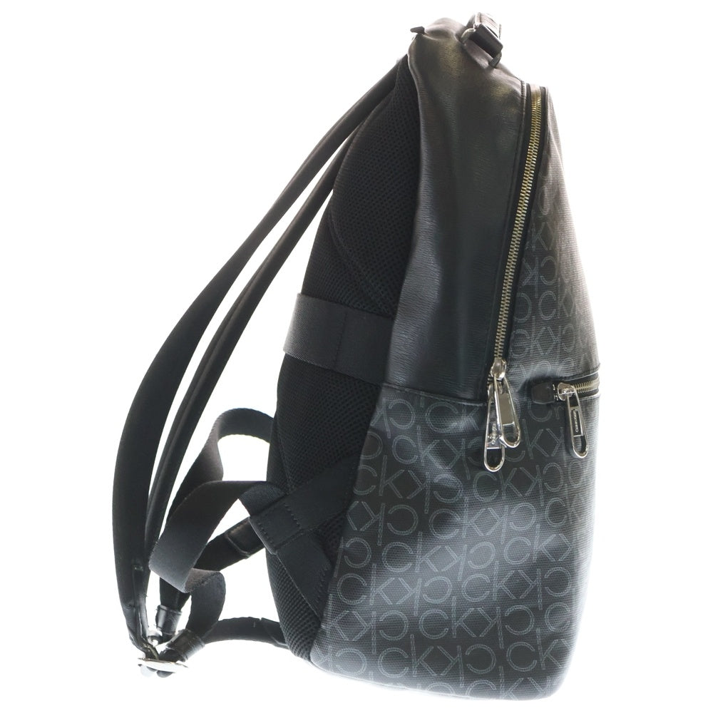 Calvin Klein(カルバンクライン) Minimalism Round Bag Pack ミニマリズムラウンドバッグパック ロゴ総柄リュックサック ブラック