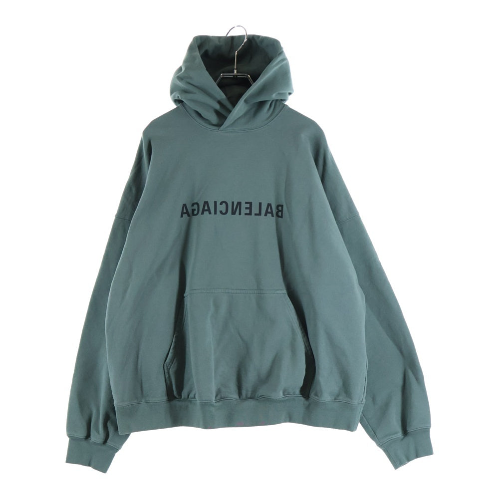 BALENCIAGA(バレンシアガ) 23AW ミラーロゴプリント プルオーバースウェットパーカー グレー 727163 TNVR3