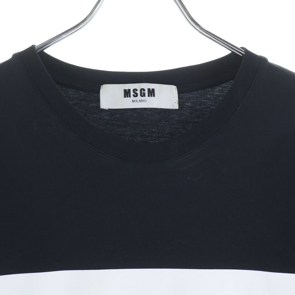 MSGM(エムエスジーエム) フロント ロゴプリント 半袖Tシャツ カットソー ブラック 2440MM67
