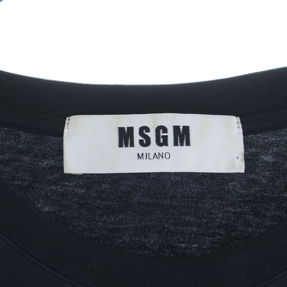 MSGM(エムエスジーエム) フロント ロゴプリント 半袖Tシャツ カットソー ブラック 2440MM67