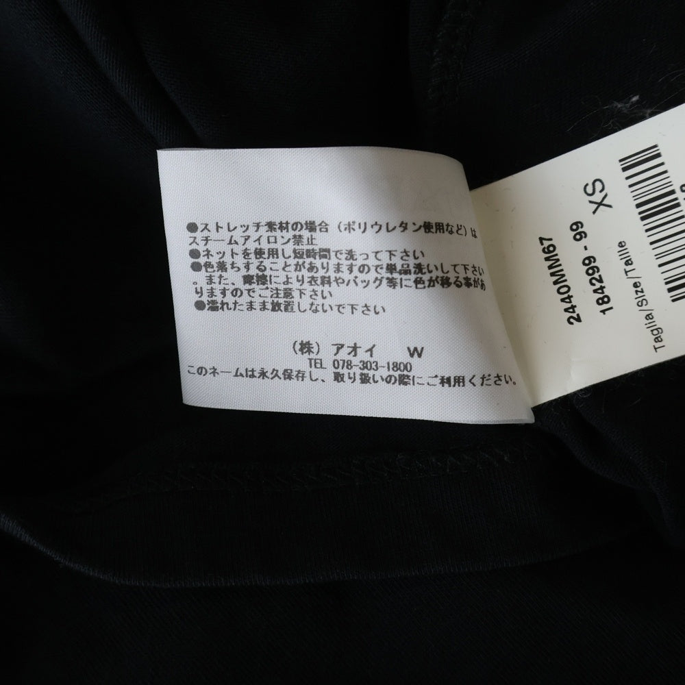 MSGM(エムエスジーエム) フロント ロゴプリント 半袖Tシャツ カットソー ブラック 2440MM67