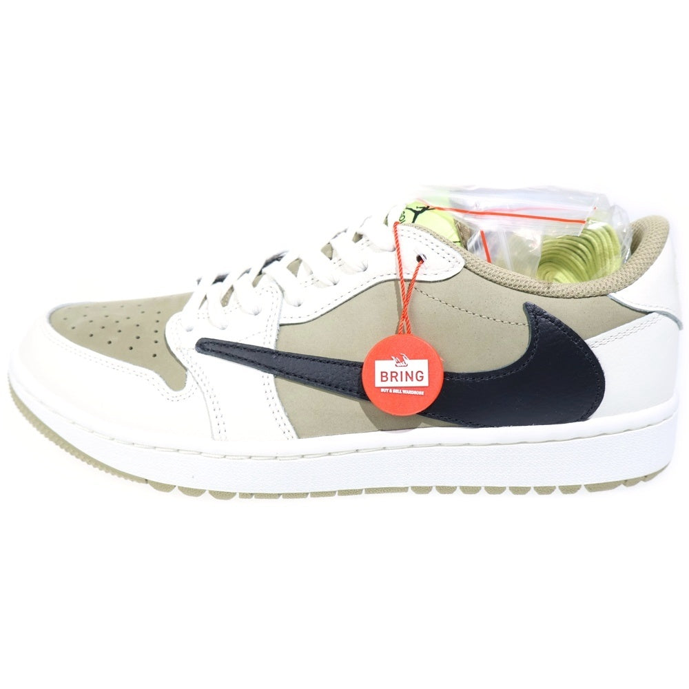 NIKE(ナイキ) ×TRAVIS SCOTT AIR JORDAN 1 LOW GOLF NRG NEUTRAL OLIVE トラヴィススコット エアジョーダン1 ゴルフ ローカットスニーカー US9/27cm FZ3124-200