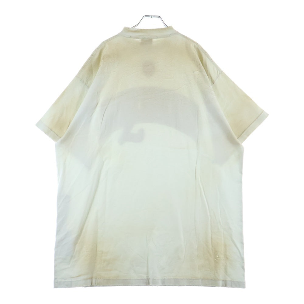 BALENCIAGA(バレンシアガ) 23SS SKATER OVERSIZED スケーター クラッシュダスト加工 ワッペン 半袖Tシャツ カットソー ホワイト 739028 TOVN2