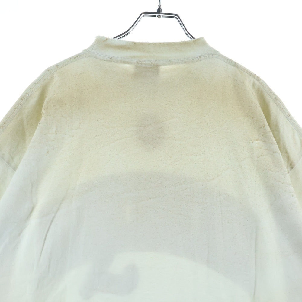 BALENCIAGA(バレンシアガ) 23SS SKATER OVERSIZED スケーター クラッシュダスト加工 ワッペン 半袖Tシャツ カットソー ホワイト 739028 TOVN2