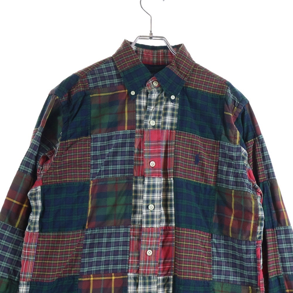 RALPH LAUREN(ラルフローレン) ドッキング パッチワーク チェック柄 長袖シャツ マルチカラー