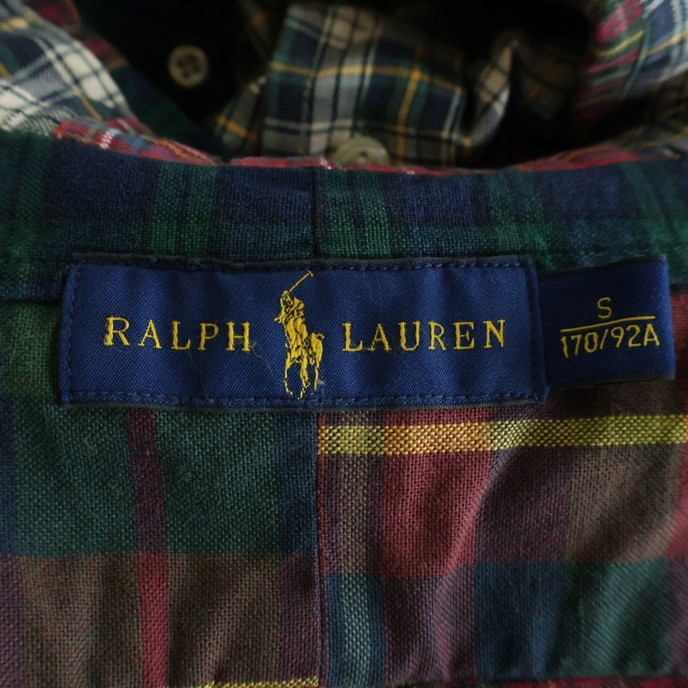 RALPH LAUREN(ラルフローレン) ドッキング パッチワーク チェック柄 長袖シャツ マルチカラー