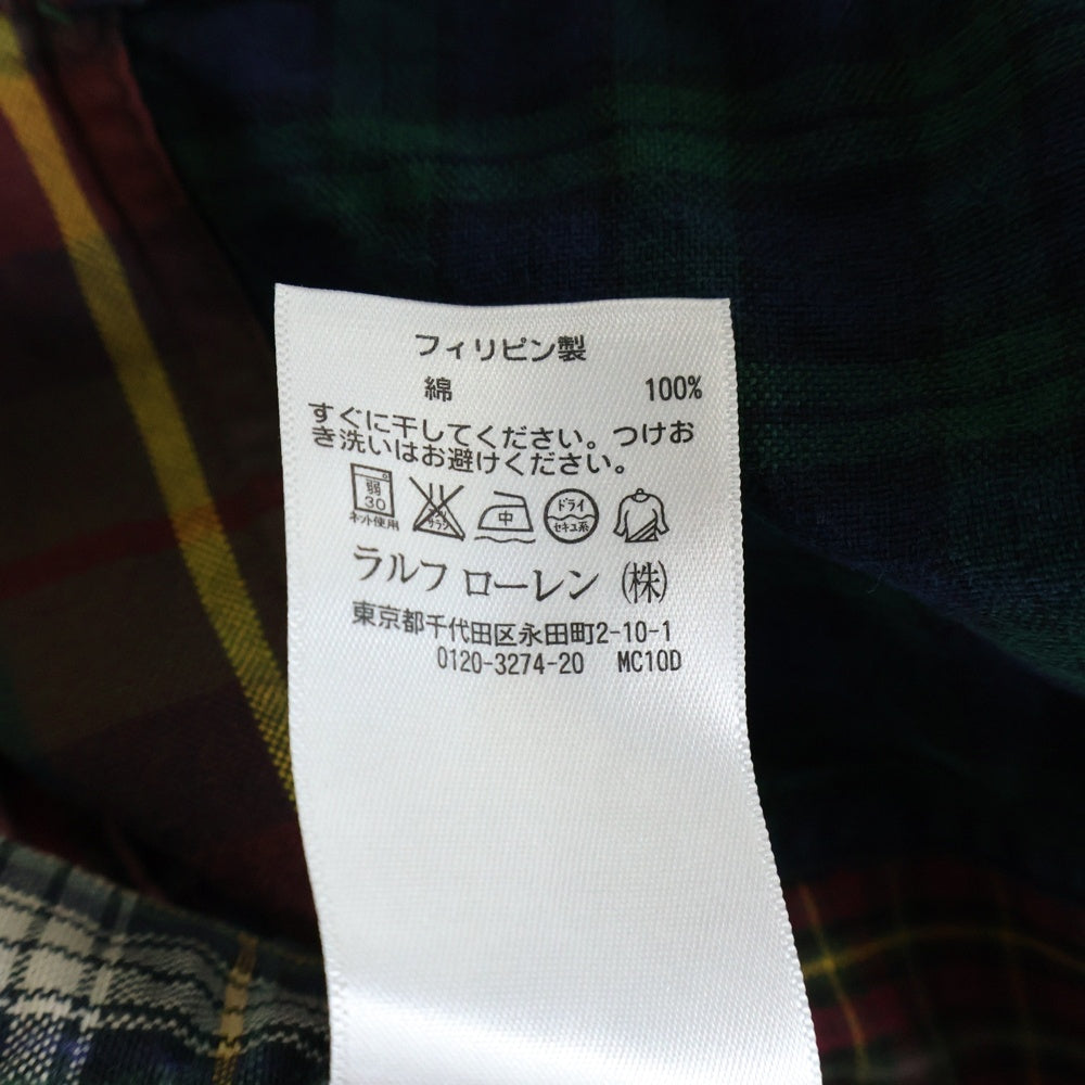 RALPH LAUREN(ラルフローレン) ドッキング パッチワーク チェック柄 長袖シャツ マルチカラー