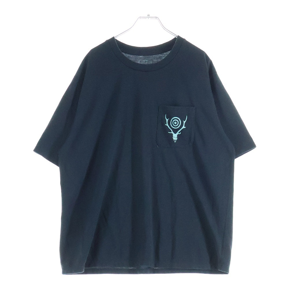 SOUTH2 WEST8(サウス2ウエスト8) フロントポケット プリント 半袖Tシャツ カットソー ブラック 0T615