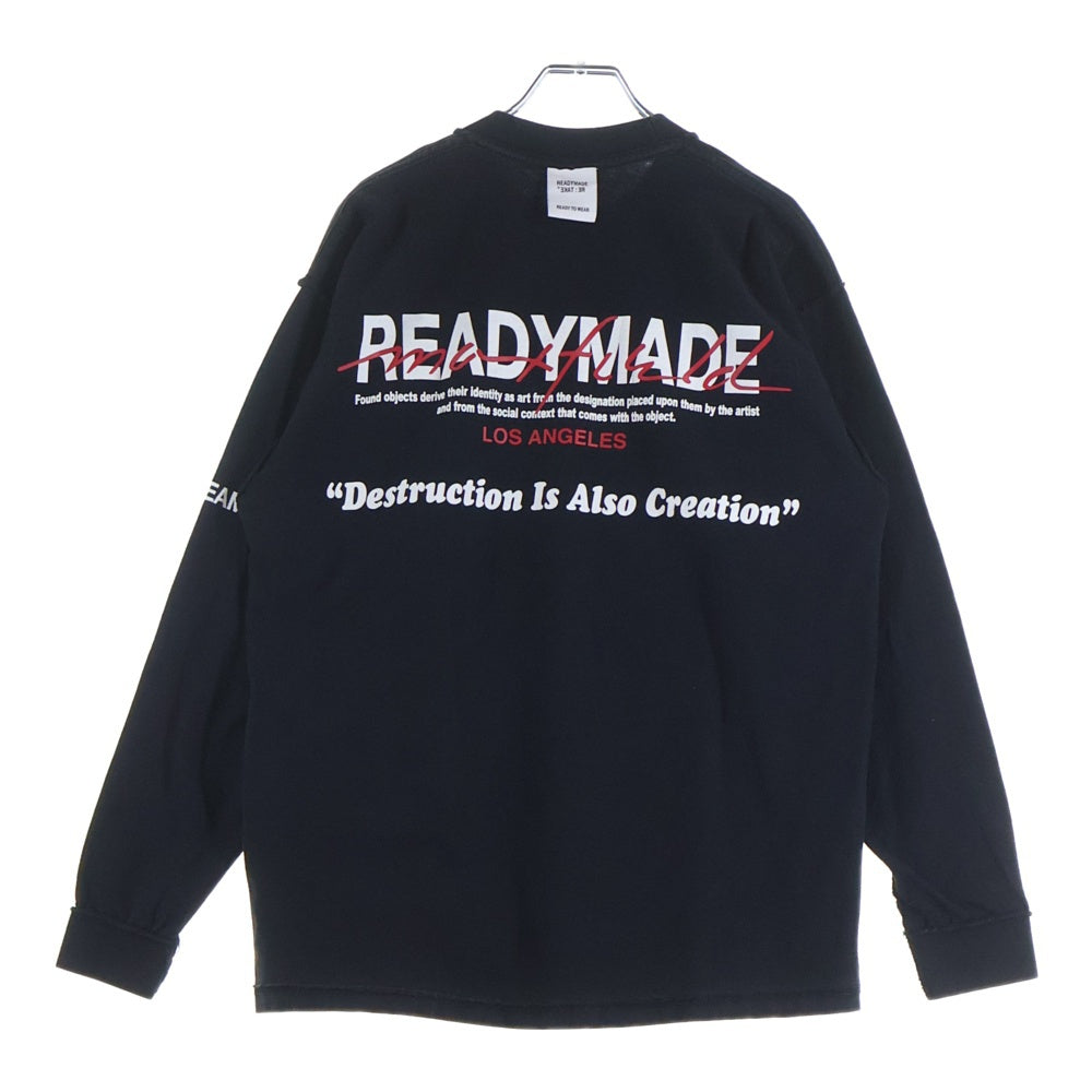 READY MADE(レディメイド) MAXFIELD L/S T-SHIRT マックスフィールド限定 リバーシブル長袖Tシャツ ロンT ブラック