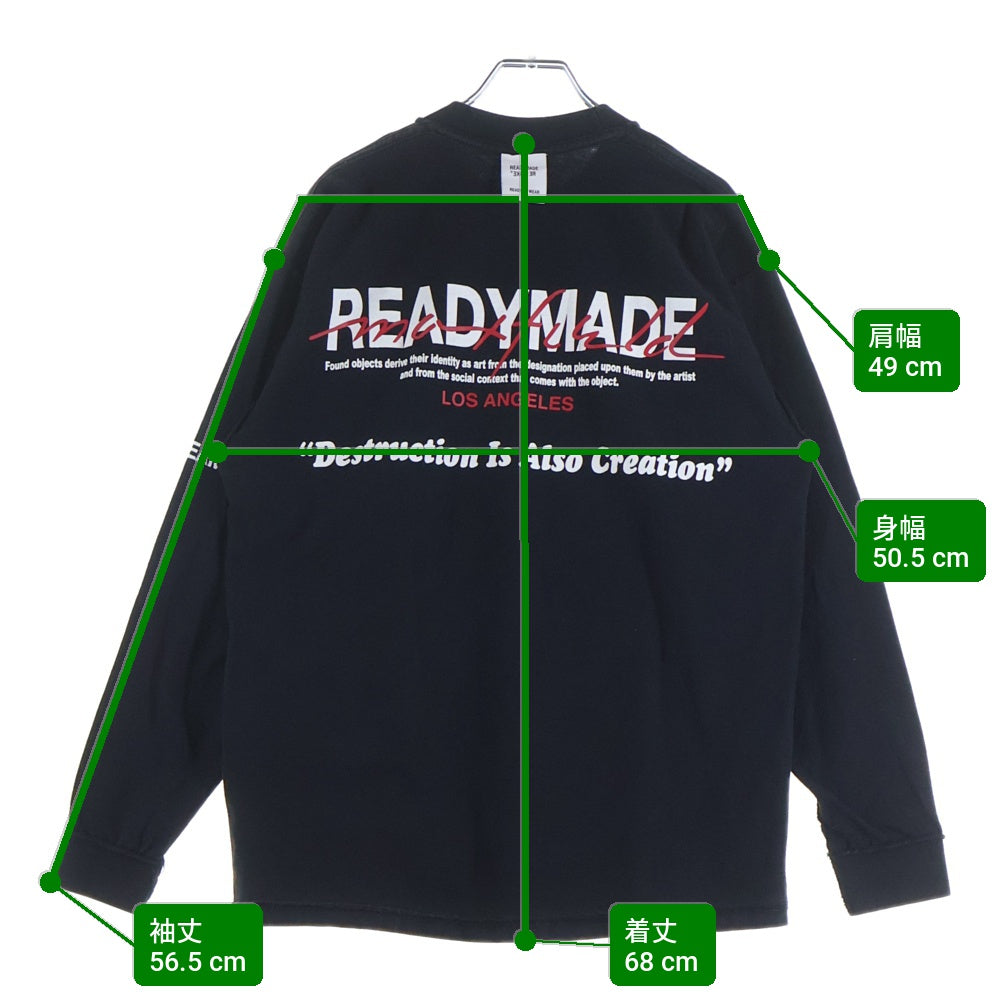 READY MADE(レディメイド) MAXFIELD L/S T-SHIRT マックスフィールド限定 リバーシブル長袖Tシャツ ロンT ブラック