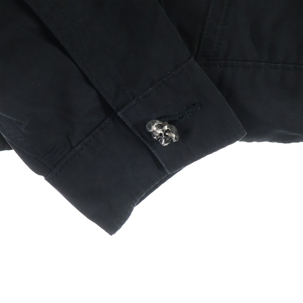 LAUNDERED WORKS CORP(ランダード ワークス コープ) スカルボタン ナイロン 長袖シャツ ブラック