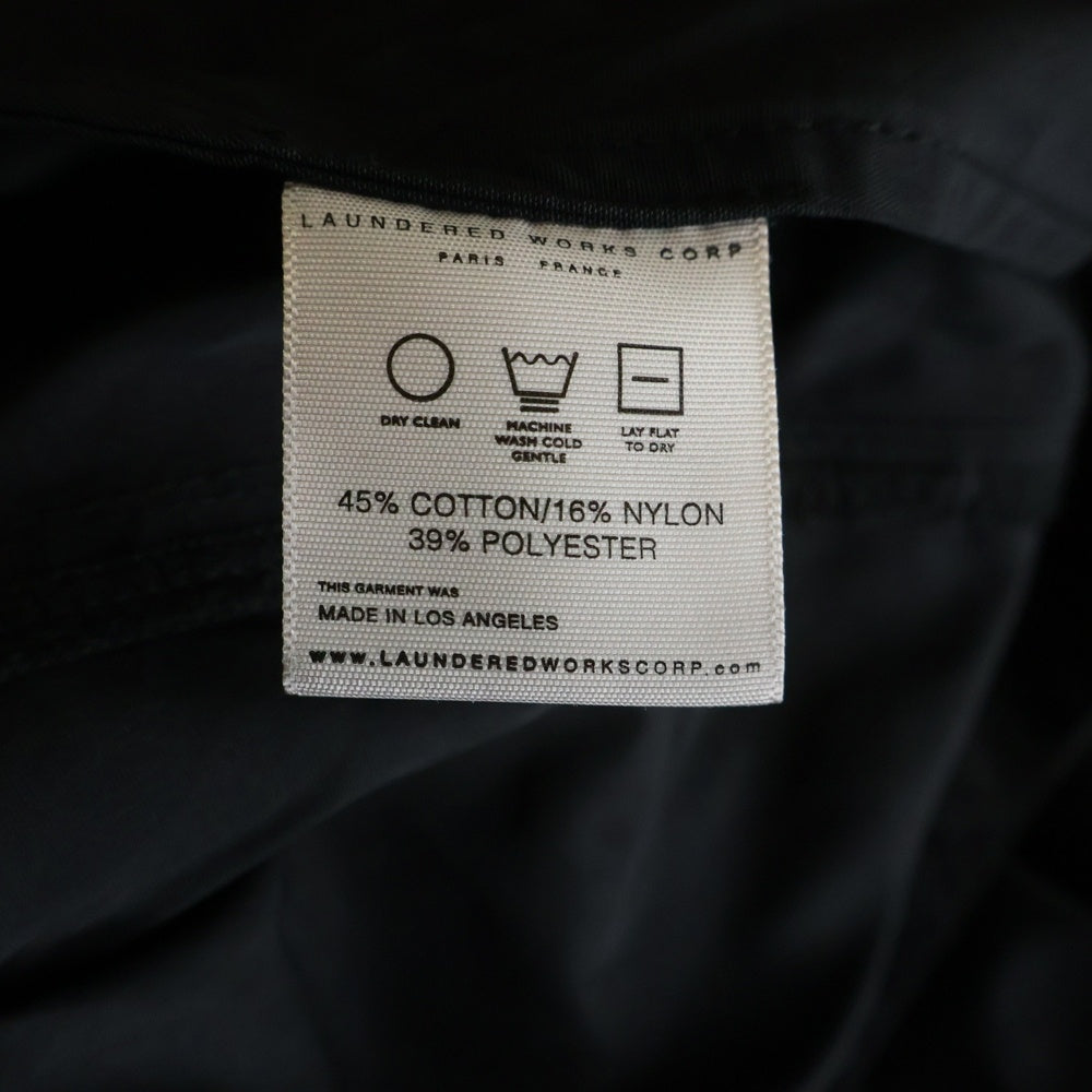 LAUNDERED WORKS CORP(ランダード ワークス コープ) スカルボタン ナイロン 長袖シャツ ブラック