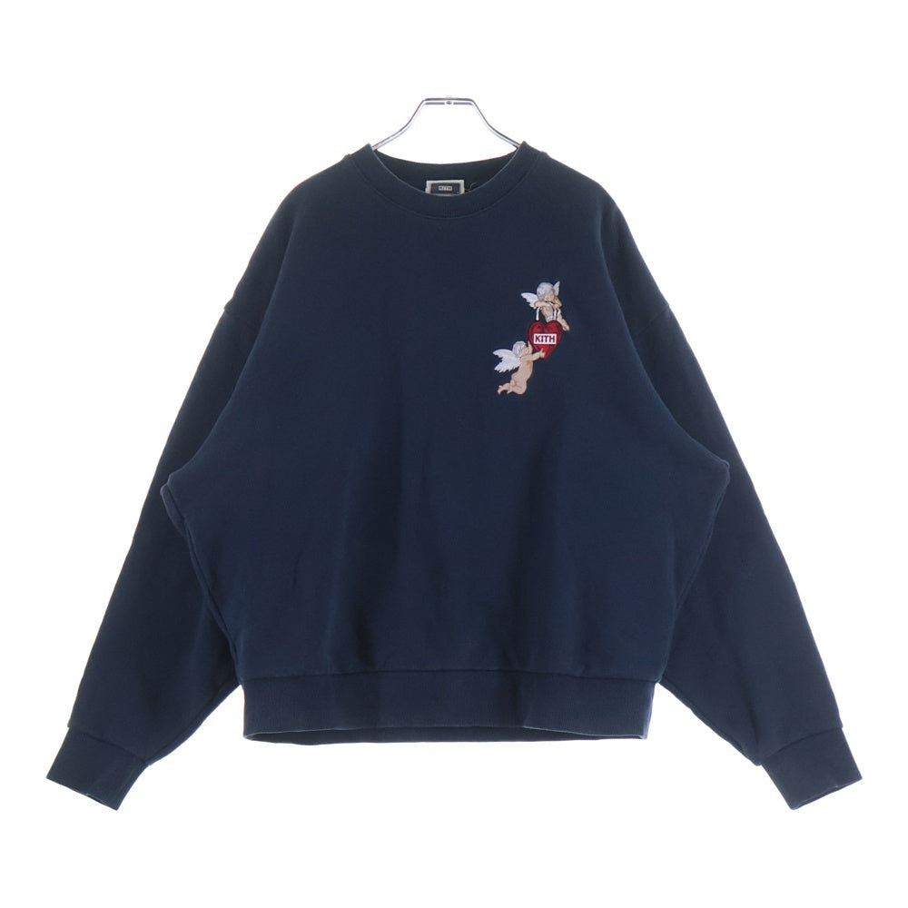KITH(キス) エンジェル刺繍 クルーネックトレーナー スウェット ネイビー