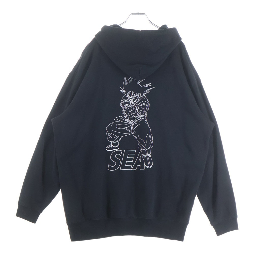 WIND AND SEA(ウィンダンシー) DRAGON BALL PRINT HOODIE ドラゴンボール ロゴプリント プルオーバースウェットパーカー ブラック WDS-C-DB-23-Q1-09