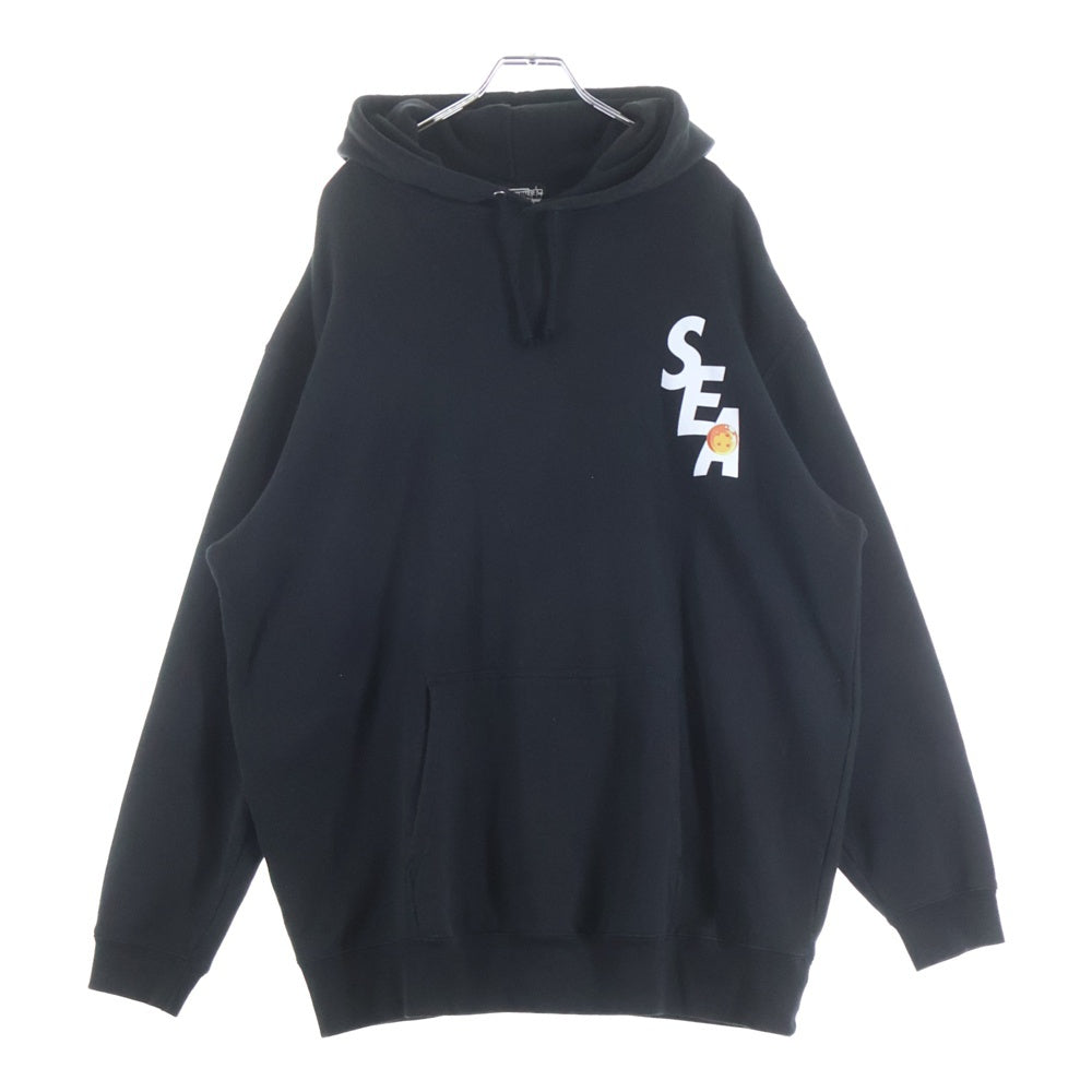 WIND AND SEA(ウィンダンシー) DRAGON BALL PRINT HOODIE ドラゴンボール ロゴプリント プルオーバースウェットパーカー ブラック WDS-C-DB-23-Q1-09