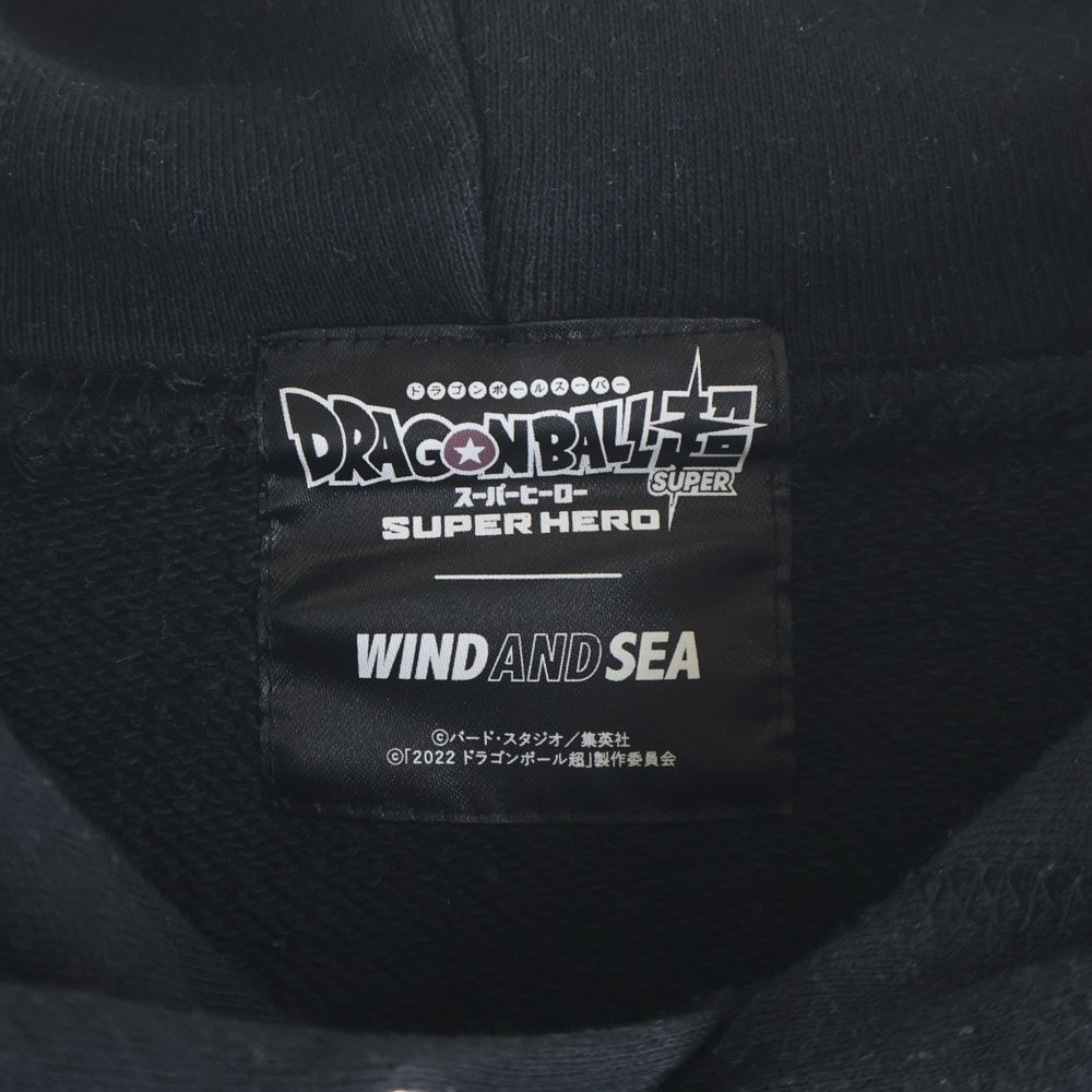 WIND AND SEA(ウィンダンシー) DRAGON BALL PRINT HOODIE ドラゴンボール ロゴプリント プルオーバースウェットパーカー ブラック WDS-C-DB-23-Q1-09