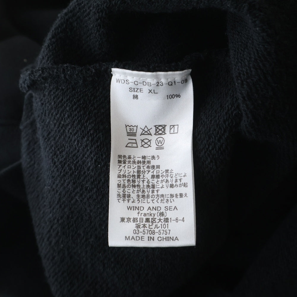 WIND AND SEA(ウィンダンシー) DRAGON BALL PRINT HOODIE ドラゴンボール ロゴプリント プルオーバースウェットパーカー ブラック WDS-C-DB-23-Q1-09