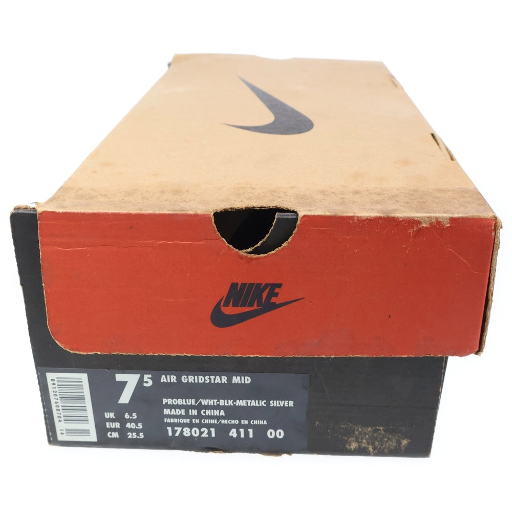 NIKE(ナイキ) 【観賞用】 98年製 Air Gridstar Mid エアグリッドスターミッド レースアップミッドカットスニーカー US7.5/25.5cm 178021-411-00 ホワイト/ネイビー