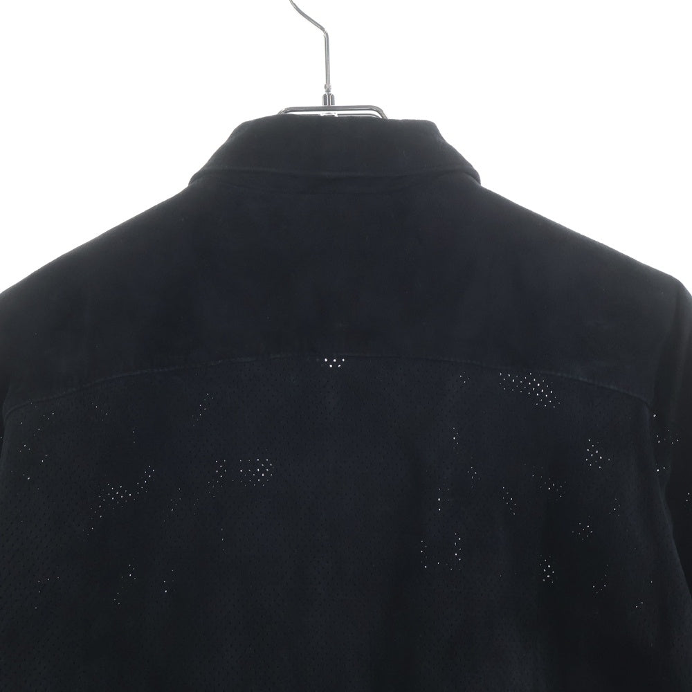 montage(モンタージュ) Suede Short Sleeve Shirts スエードショートスリーブシャツ スナップボタン半袖シャツ ブラック