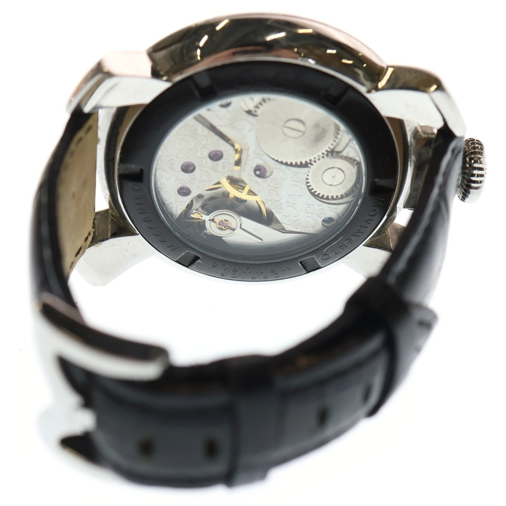 GaGa MILANO(ガガミラノ) Manuale 48mm マヌアーレ48ミリ 手巻式腕時計 レザーベルト リストウォッチ ブラック