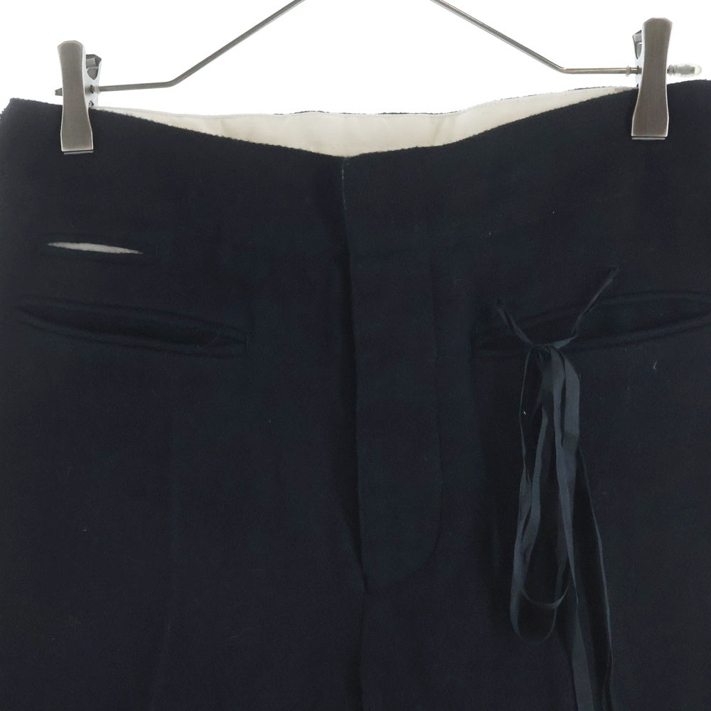 midorikawa(ミドリカワ) 25AW Belted Slacks ベルテッドスラックス ダメージ加工ストレートスラックス MID25AW-PT01 ブラック