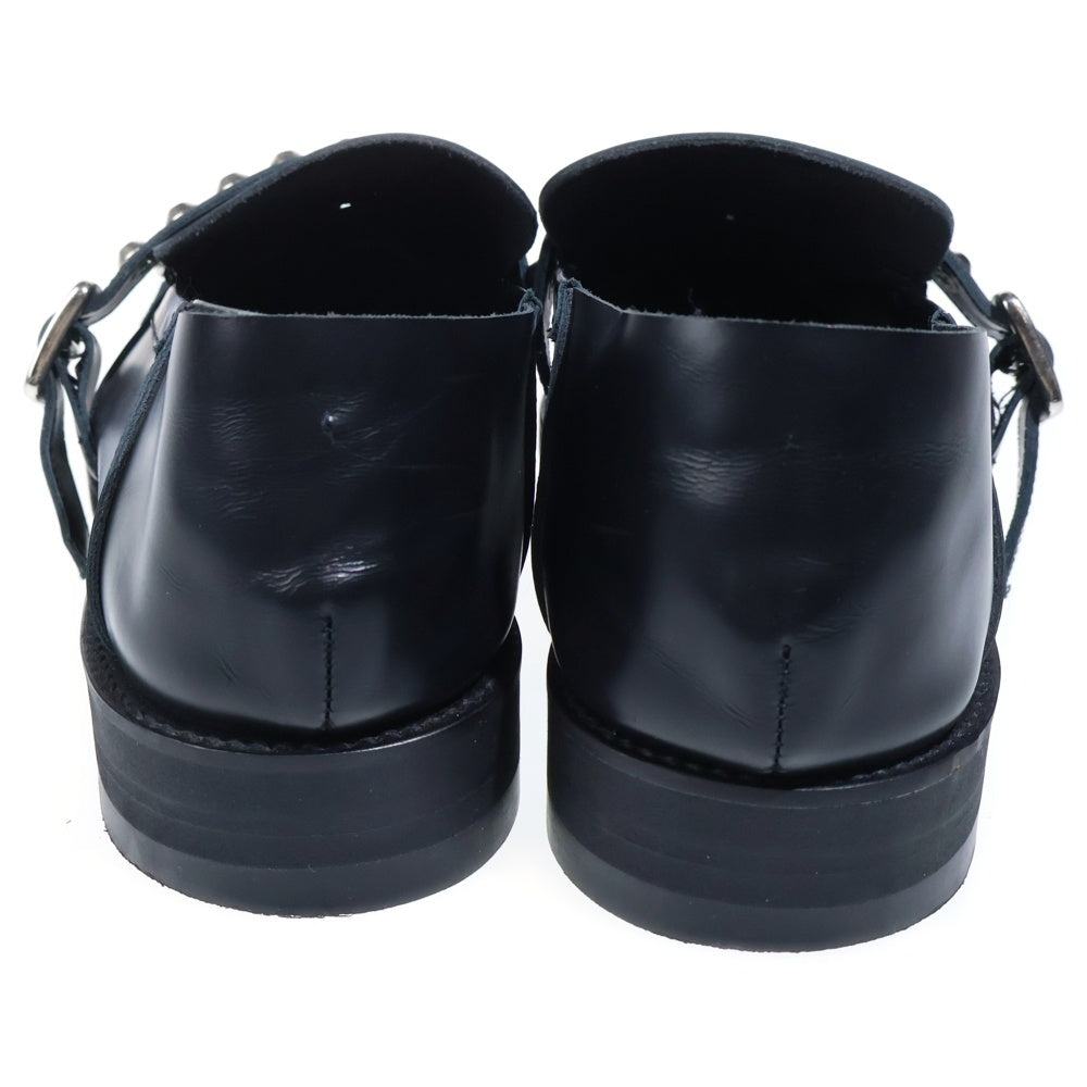 FACETASM(ファセッタズム) スタッズ フリンジ レザー ローファー シューズ ブラック