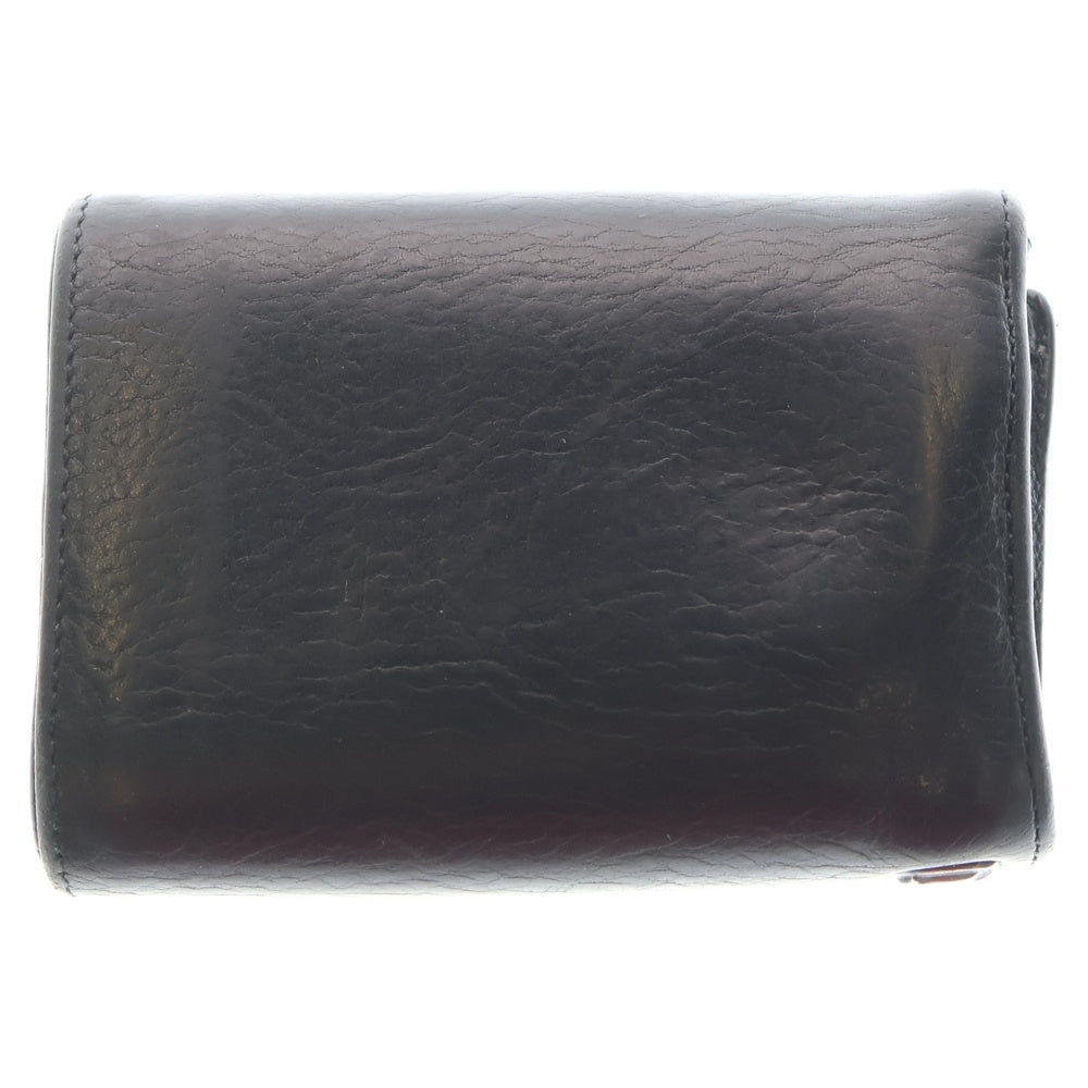 CHROME HEARTS(クロムハーツ) 3FOLD 3フォールド フローラルボタン レザーウォレット 財布 ブラック