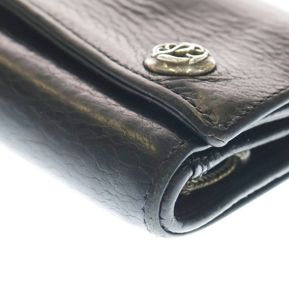 CHROME HEARTS(クロムハーツ) 3FOLD 3フォールド フローラルボタン レザーウォレット 財布 ブラック