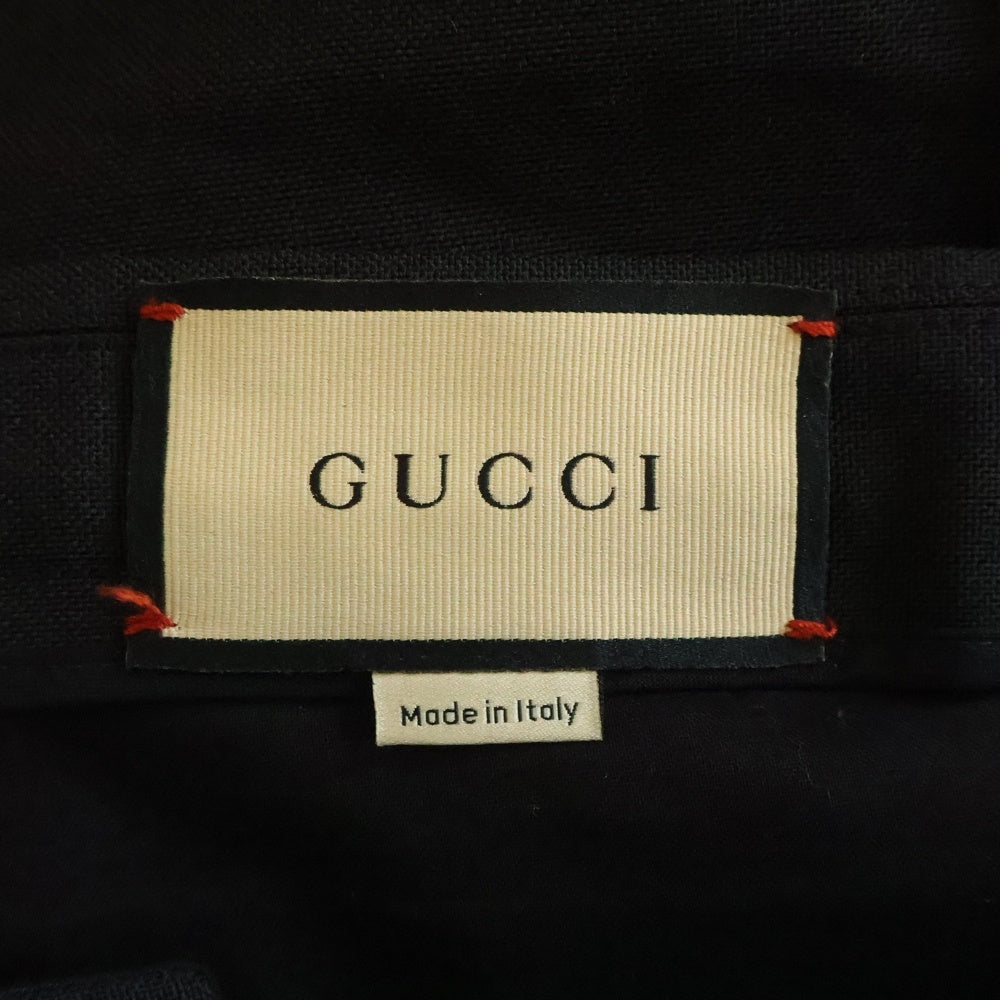 GUCCI(グッチ) サイドライン ウール モヘア スラックス トラウザーパンツ ブラック 659974 Z6724