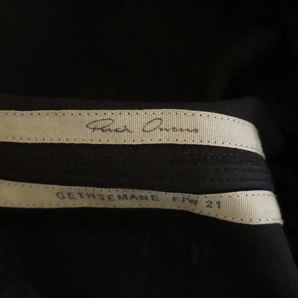 Rick Owens(リックオウエンス) 21AW DRAWSTRING SLIM LONG ウール スリム パンツ ブラック レディース RP02A7303
