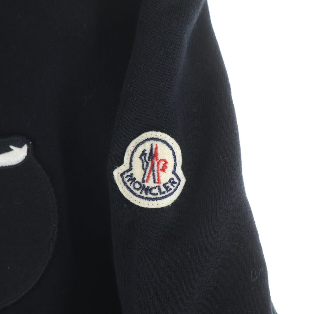 MONCLER モンクレール 15AW MAGLIA GIROCOLLO マリア ジロコッロ ロゴパッチクルーネックスウェットシャツ A20968060400 80426 ブラック MONCLER(モンクレール) 15AW MAGLIA GIROCOLLO マリア ジロコッロ