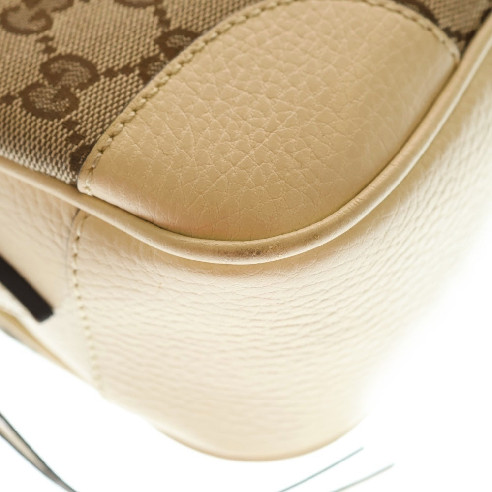 GUCCI(グッチ) GG Canvas Shoulder Bag GGキャンバスショルダーバッグ 総柄レザーショルダーバッグ 449413 520981 ブラウン/ホワイト レディース